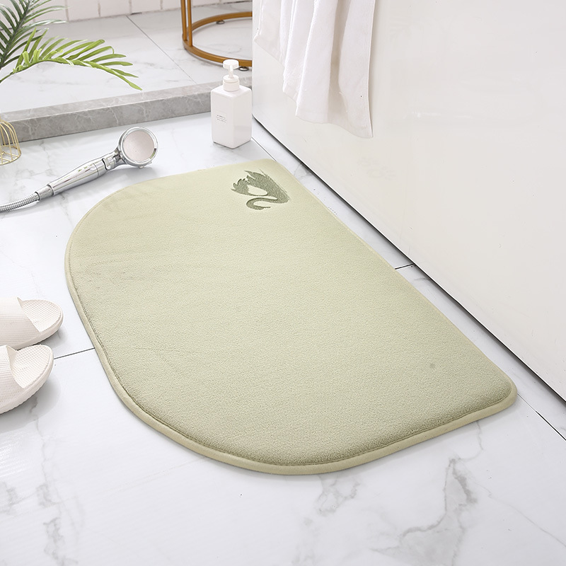 Alfombra de puerta semicírculo transfronterizo máquina lavable baño absorbente de secado rápido alfombra de esponja de memoria baño alfombra de piso de rebote lento