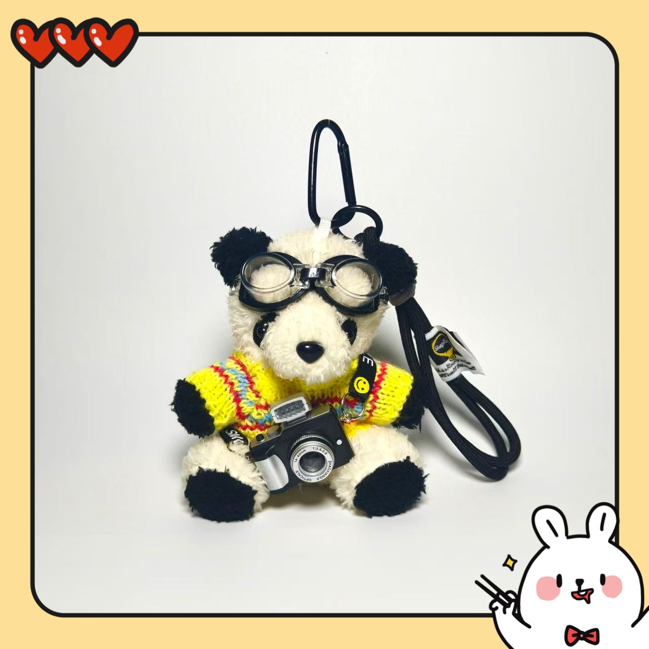 Panda peluche bolsas colgantes llaveros lindos colgantes bolsas colgantes joyas piloto