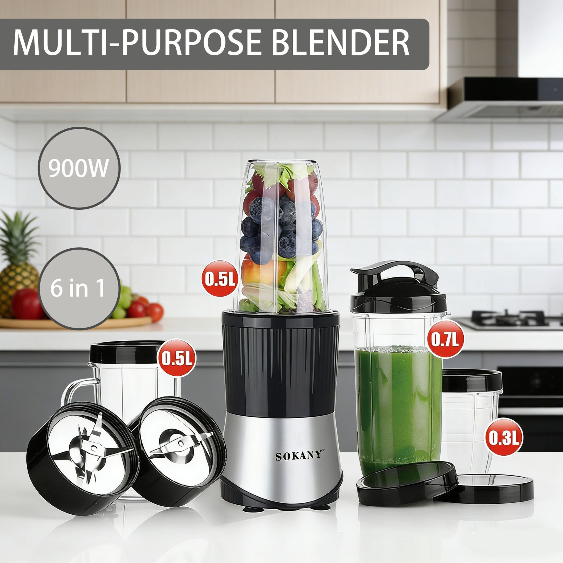 High Speed Smoothie Maker 6 In 1 Blender Food Processor Juicer_voghion.com