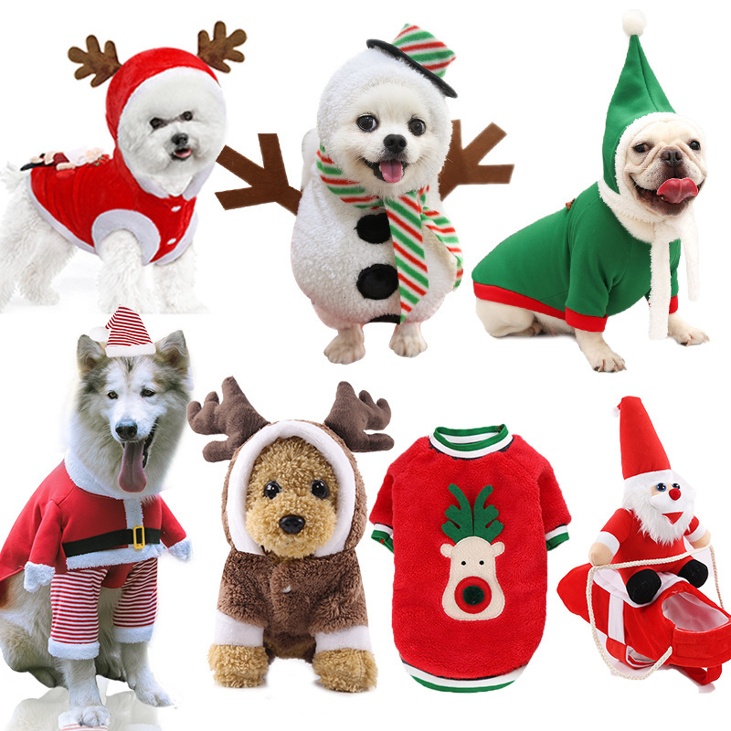 小型犬、中型犬、大型犬クリスマスペット用品服テディコットンコート秋冬ヘラジカ猫犬服|undefined