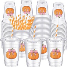 欧美热销 16盎司透明PP塑杯南瓜杯Halloween 印刷party cup 热收