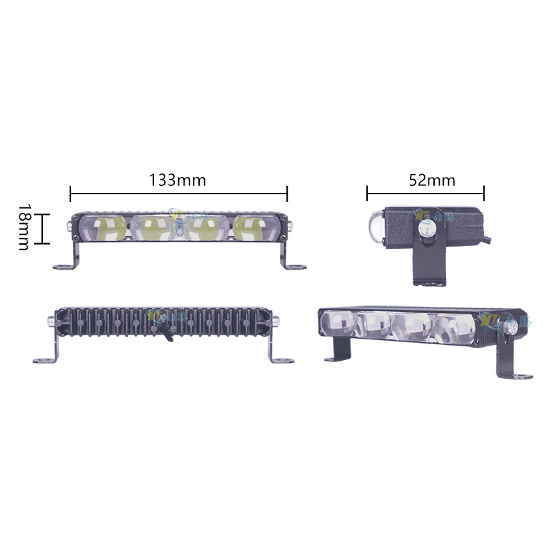 Lámpara de parrilla de automóvil en la red de automóviles LED de dos colores de motocicleta de luz de barra de camión 4 perlas de luz ultrafina image 6