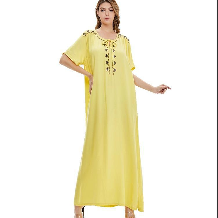 Abito lungo da donna per donne in Medio Oriente, stile musulmano arabo saudita, taglie forti, stile Dubai, Medio Oriente._voghion.com