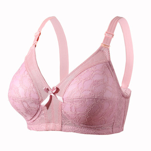 Cross-border Bra Lace Sexy plus size Large Cup without Rings Hollow Breathable Side Collapsing European and American Underwear Corset