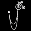 Fashionable chain with tassels, bike, brooch suitable for men and women, universal clothing, jacket, pin, city style