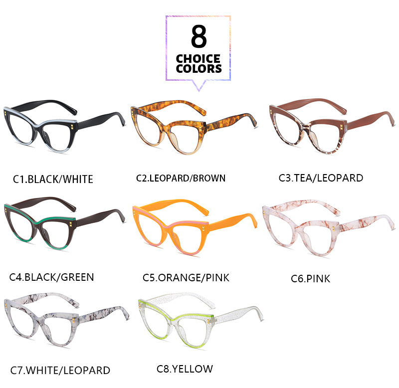 45g Weight Full Frame Glasses Structure Glasses Classification PC Lens Material Square Glasses Style Street Occasion Color Block Pattern Women'S Gender Retro Style Retro Color Block PC Square Full Frame Optical Glasses 2