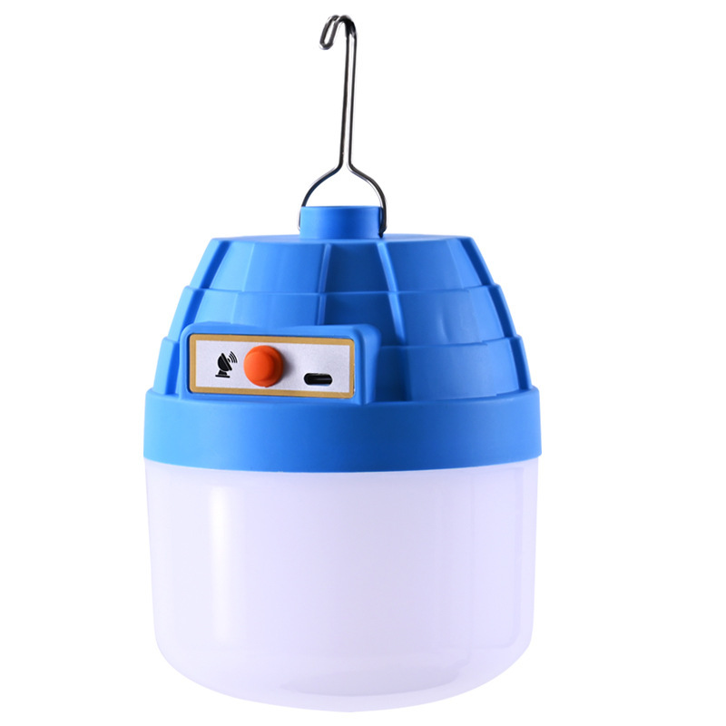 LED lámpara de carga de inducción nueva lámpara de carga de pirámide azul al aire libre gancho impermeable lámpara de emergencia de inducción al por mayor