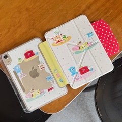 韩系蛋糕小熊适用苹果iPad平板保护套pro/Air搭扣边贴mini7硬10代