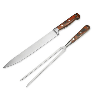 Factory Wholesale Steak Knife Kitchen Knife Boxed Two-Piece Stainless Steel Meat Knife and Fork Carving Knife Set