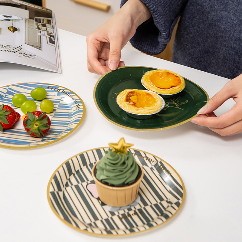 嚴選一次性紙盤家用生日派對商用酒店餐盤蛋糕點心配餐盤吐骨碟子