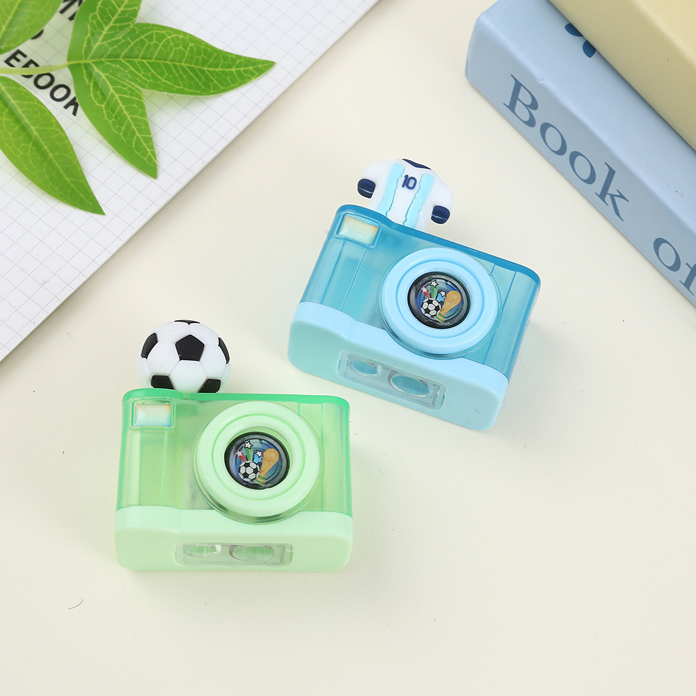 新款创意照相机足球奖杯铅笔刀小巧便携锋利双头转笔刀学生文具