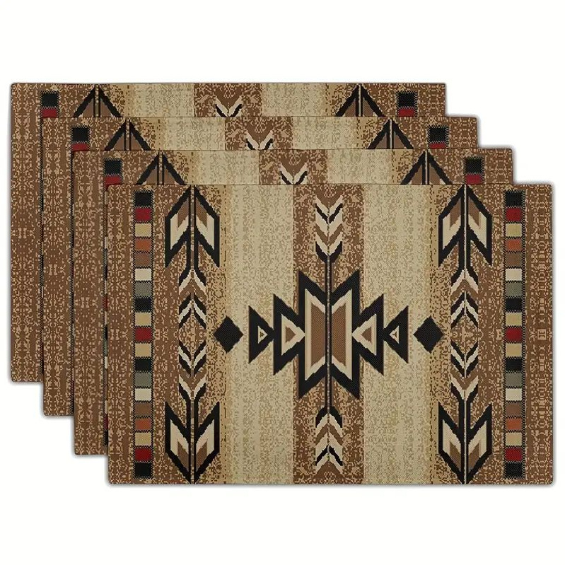 linen abstract print placemats outdoor indoor courtyard decoration placemats_voghion.com