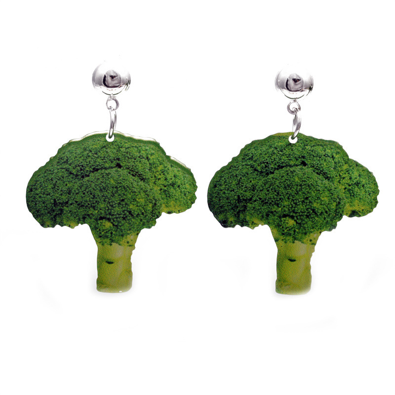 Europa y América transfronteriza de verano tridimensional de acrílico fruta fresa Stud pendientes mujer seta pendientes Mujer