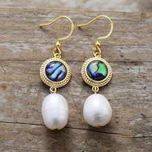 高品质电商新款轻奢风珍珠贝壳耳坠耳钉欧美日韩耳环首饰批发