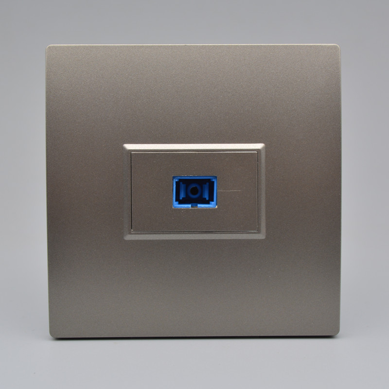 深灰色光纤面板一位SC光纤网络宽带86型暗装电脑单口光钎网线插座