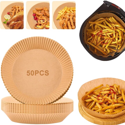 North and South Paper round multi-size woven tray pet bowl hot pot side dish plate air fryer special paper wholesale