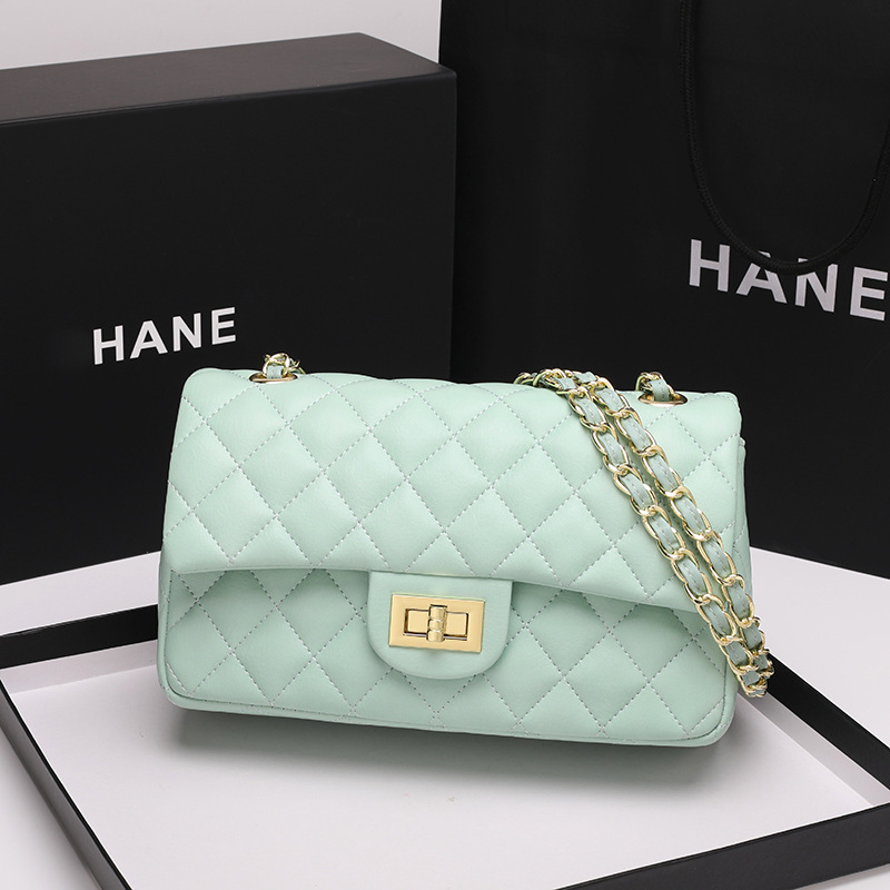 有名なブランドのレディースバッグ 2024 新しいファッションレトロハイエンド菱形チェーンバッグ本革ショルダークロスボディバッグトレンディなを購入する