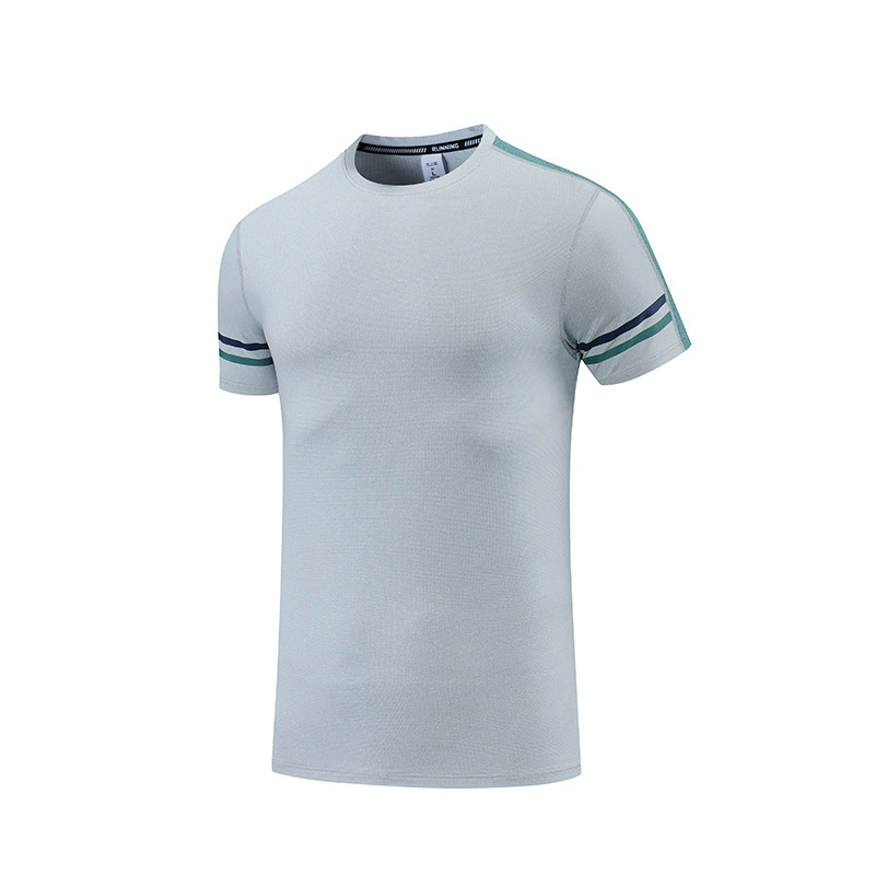 2022 hombres de verano casual deportes cuello redondo camiseta suelta más tamaño transfronterizo fitness corriendo ropa de secado rápido grabado LOG