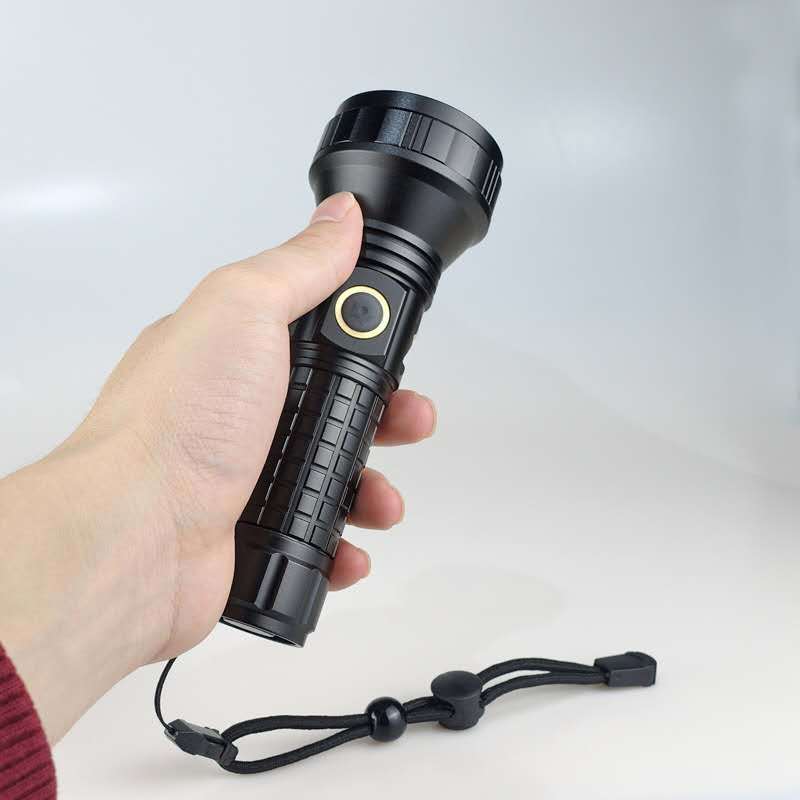 Linterna de luz fuerte, luz LED de concentración de alto brillo personalizada T40 linterna de detección de largo alcance recargable para exteriores