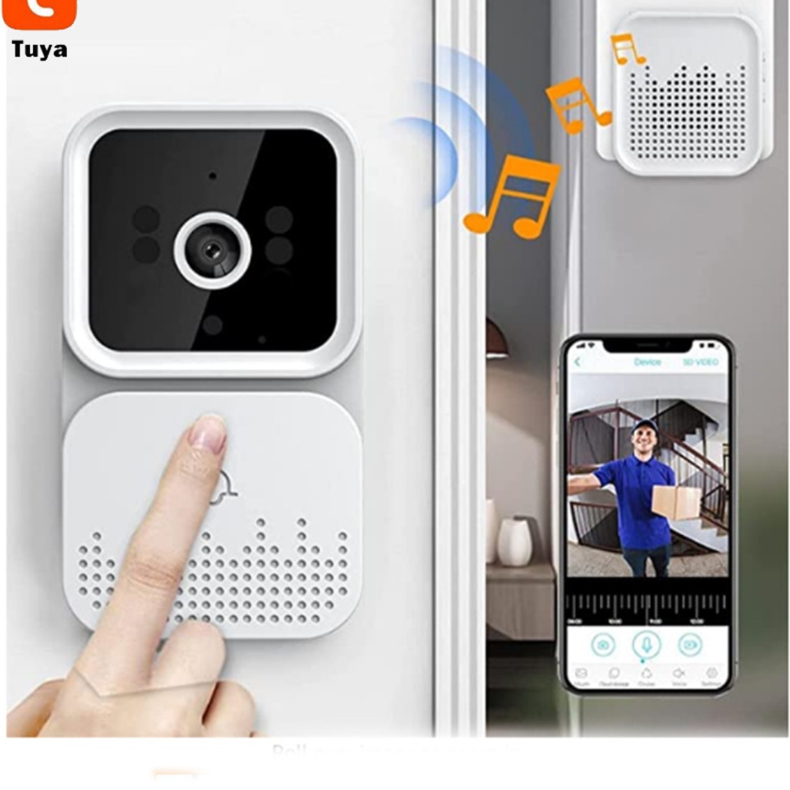 Visual timbre vida inteligente lenguaje intercomunicador interior Ding Dong máquina WiFi interconexión monitoreo remoto timbre E6 graffiti