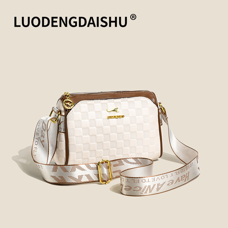 Shoulder Bag for Women New Fashion Top Quality Embossed Vintage Classic Crossbody Bag Versatile Wide Shoulder Strap Pillow Bag_voghion.com