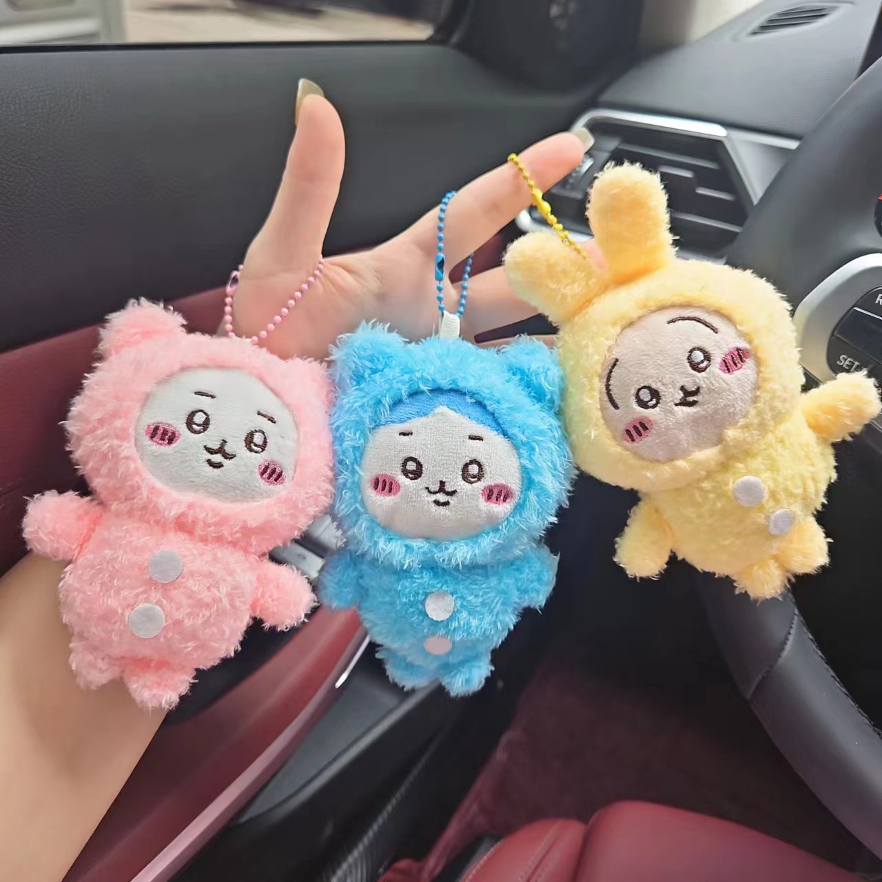 Cute cartoon chiikawa pajama plush toy/doll keychain