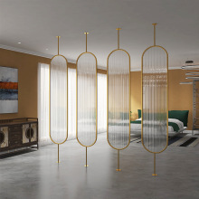 进门入户玄关北欧创意客厅钢化玻璃屏风餐厅装饰铁艺可旋转屏风