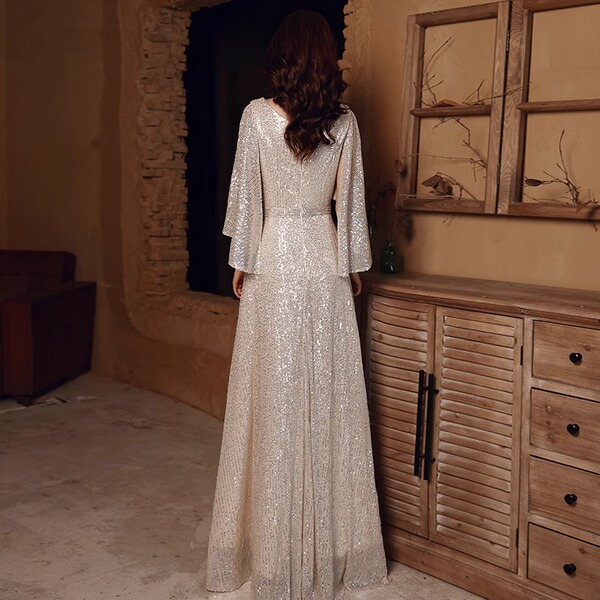 Fashionable golden small summer evening dress