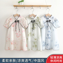 新款兒童連衣裙女童夏季中國風漢服裙子寶寶清涼古風公主裙