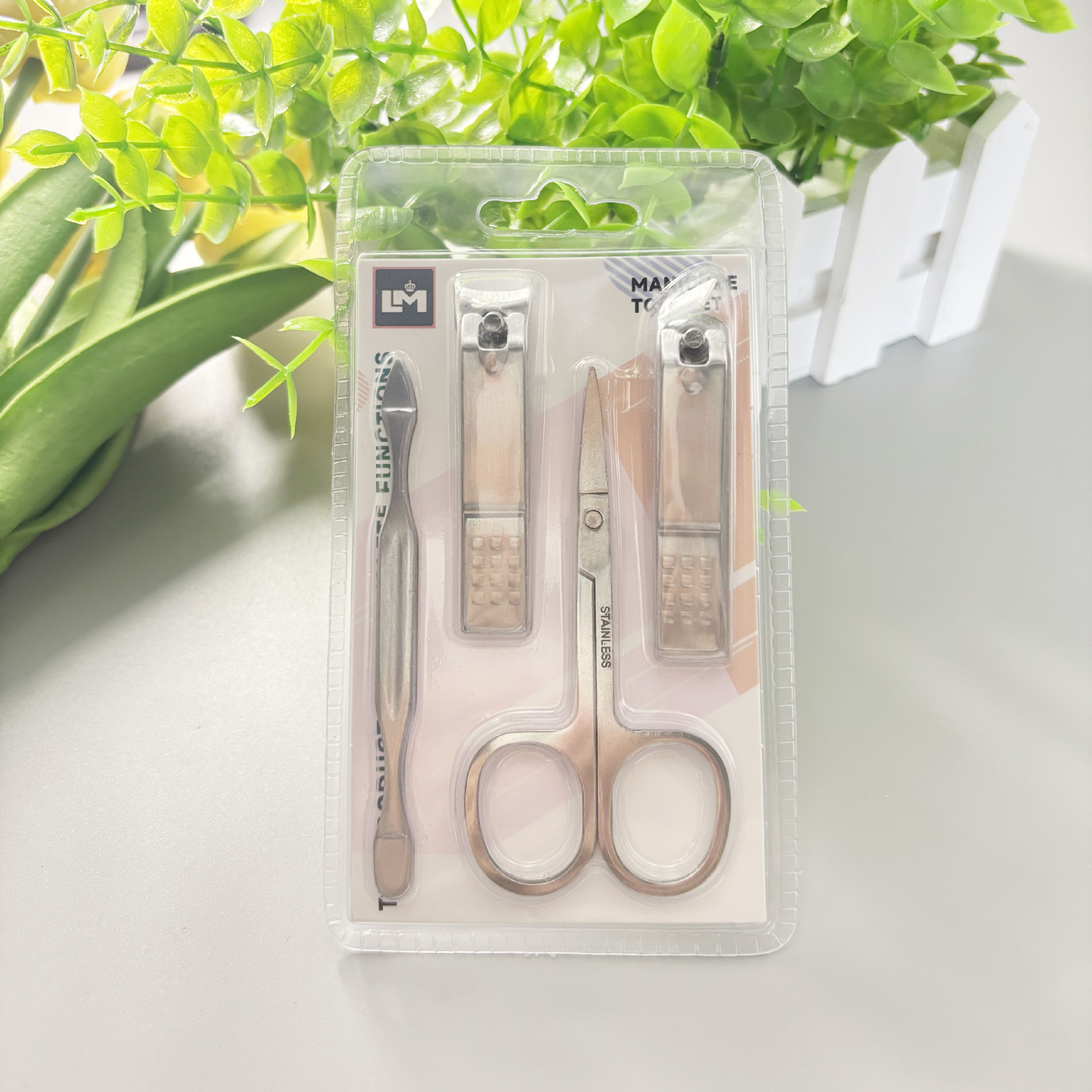 High-Quality Douyin Nail Clipper 5-Piece Set Ear Scoop Nail Clipper Eyebrow Scissors Manicure Tool Set Eyebrow Scissors