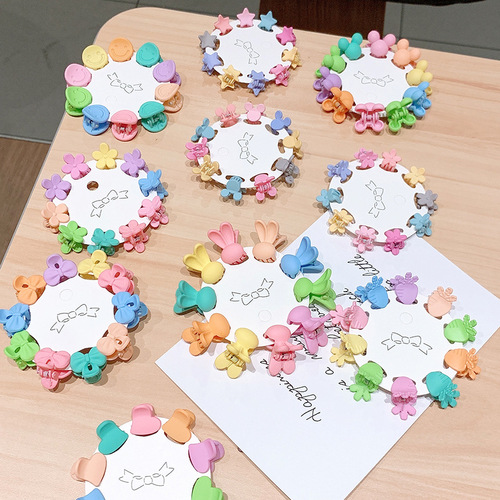 Korean new children's hair accessories cute baby candy color grabber set colorful girls hairpin princess headdress