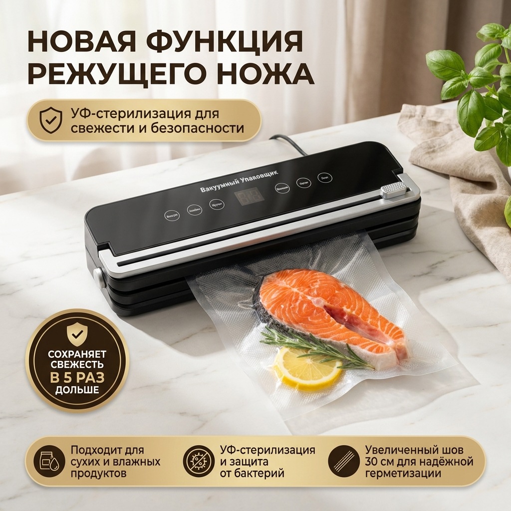 Vacuum sealing machine with UV sterilization, multifunctional