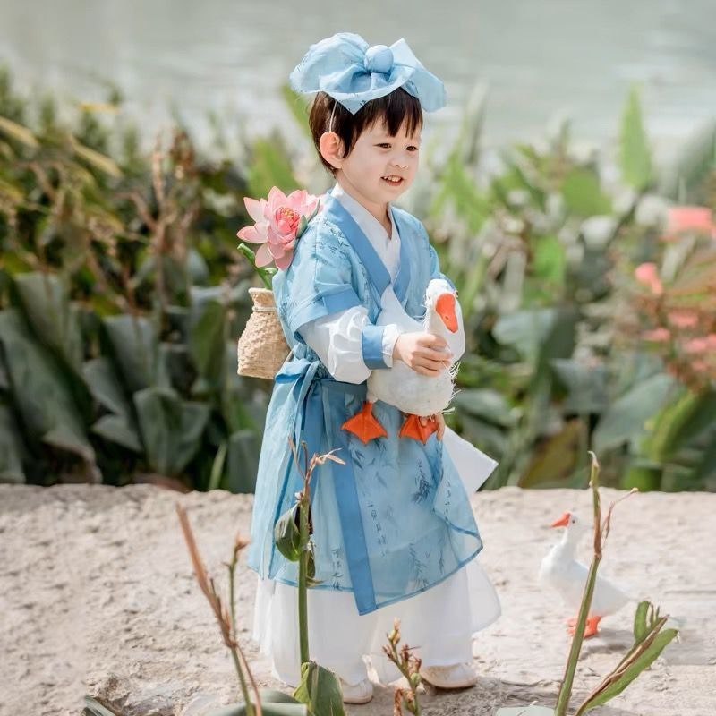 汉服男童春秋季2025新款汉服儿童古装中国风男宝宝长袍唐装表演服|undefined