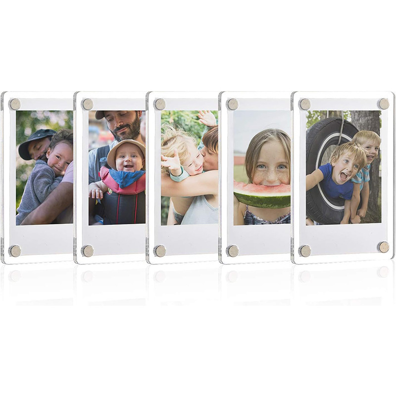 Acrylic Refrigerator Magnetic Frame, Double-Sided Photo Display Frame Refrigerator Magnet Photo Frame, Suitable for Fujifilm