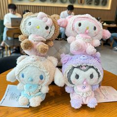 日系拿铁KT毛绒玩具库洛米美乐蒂小熊双肩包挂件包包挂饰批发