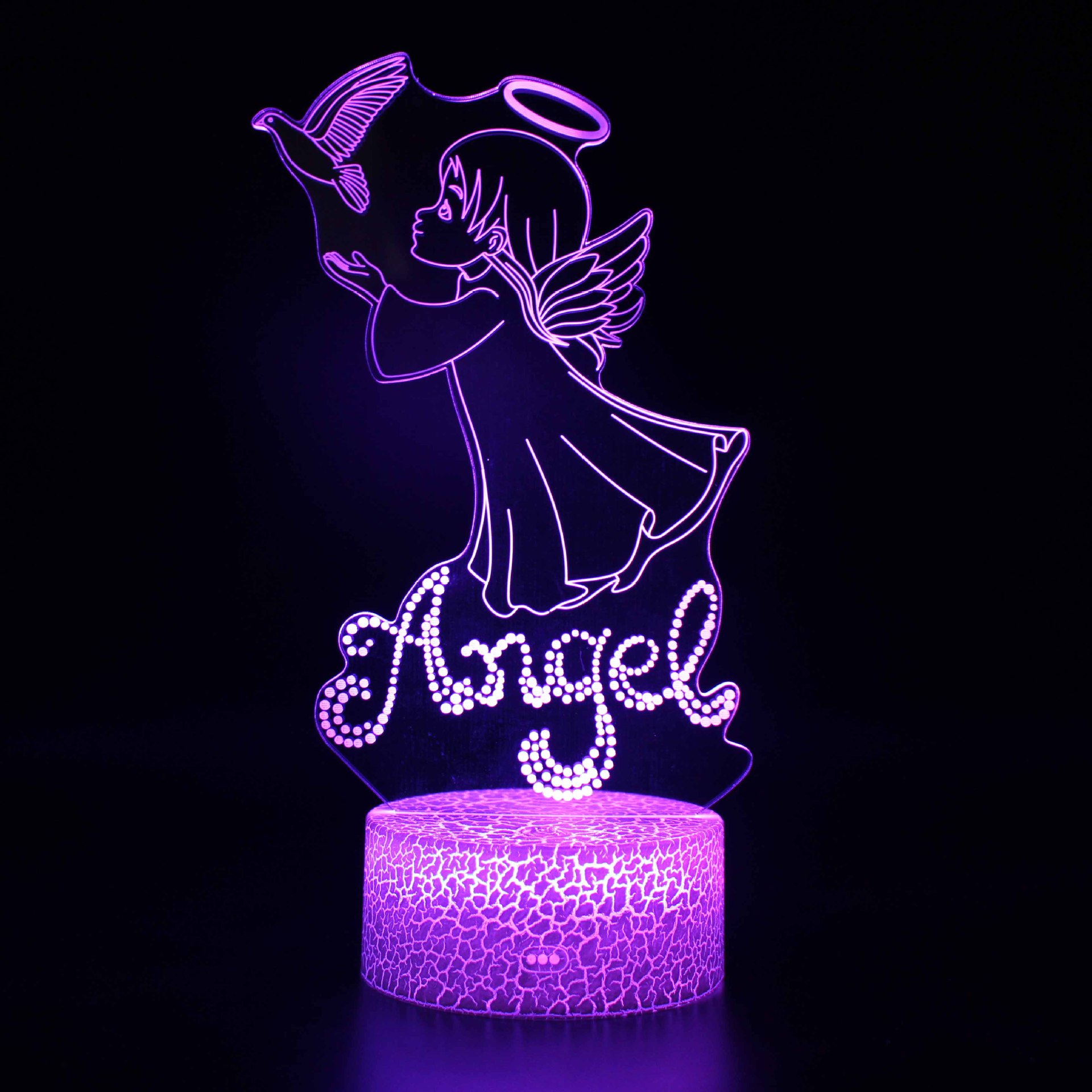 Luz de noche LED personalizada Jesús Virgen Ángel serie lámpara de mesa regalo creativo acrílico 3D noche luz al por mayor