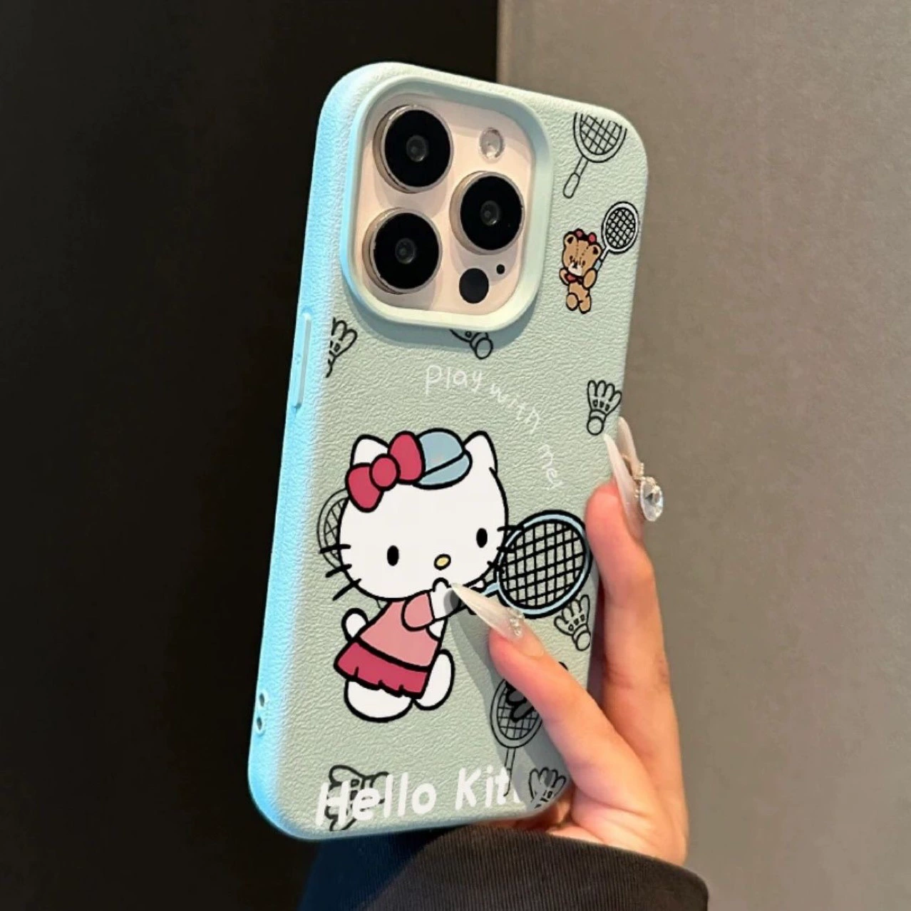 Hello Kitty, яблоко, iPhone16, iPhone15 Pro для бадминтона, чехол для телефона, 15, 13/12, японское и корейское, 7/8, защита от падений