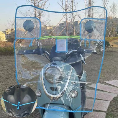 motorcycle rain shield widened extra | Motorcycle front windshield - 90-102cm-basket-color-u-shaped-pocket-lower-strap-windshield