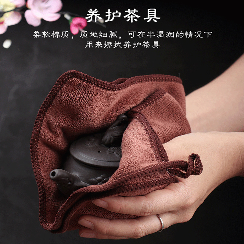 Wholesale Japanese High-Quality Absorbent Printed Tea Table Cloth Tea Set Tea Table Cleaning Thick Cotton Linen Tea Towel