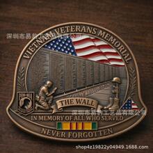 跨境Veteran M1 Helmet Tribute Challenge Coin越战M1钢盔纪念币