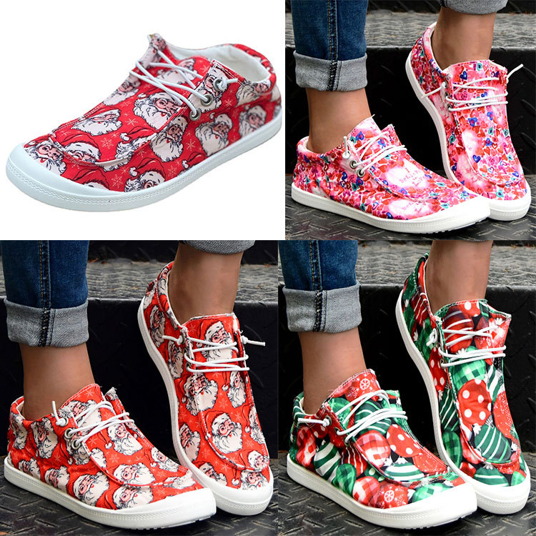 Scarpe casual piatte stampate da donna comode e versatili_voghion.com