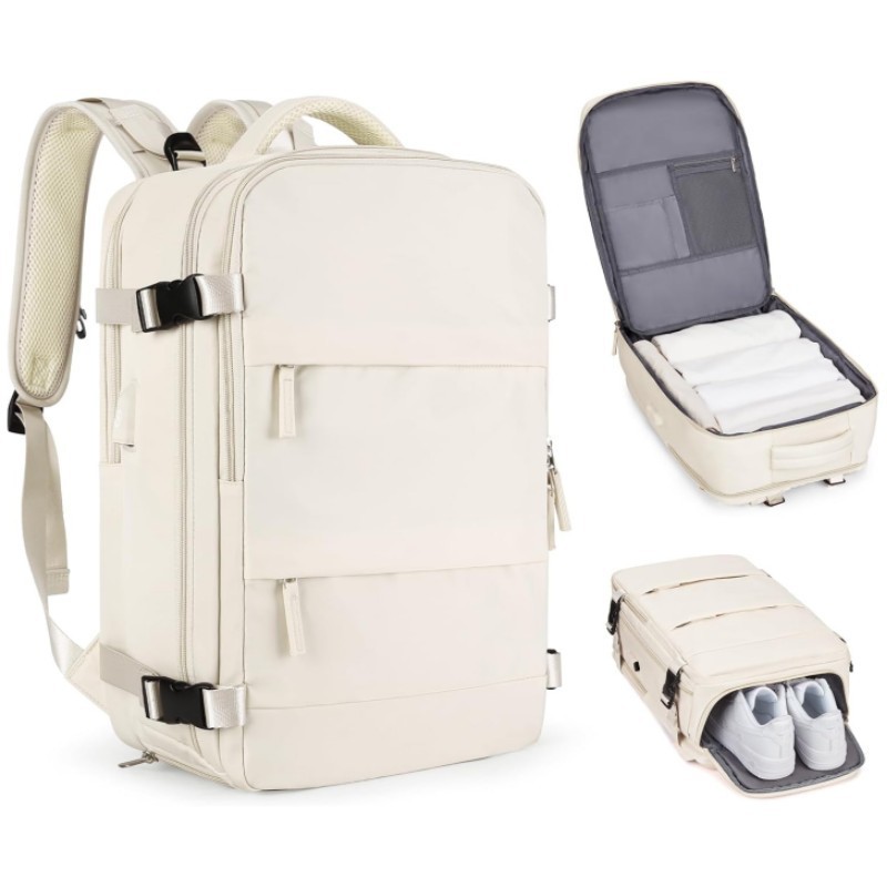 Spot al por mayor Amazon nueva bolsa de viaje USB recargable de gran capacidad doble cremallera mochila casual