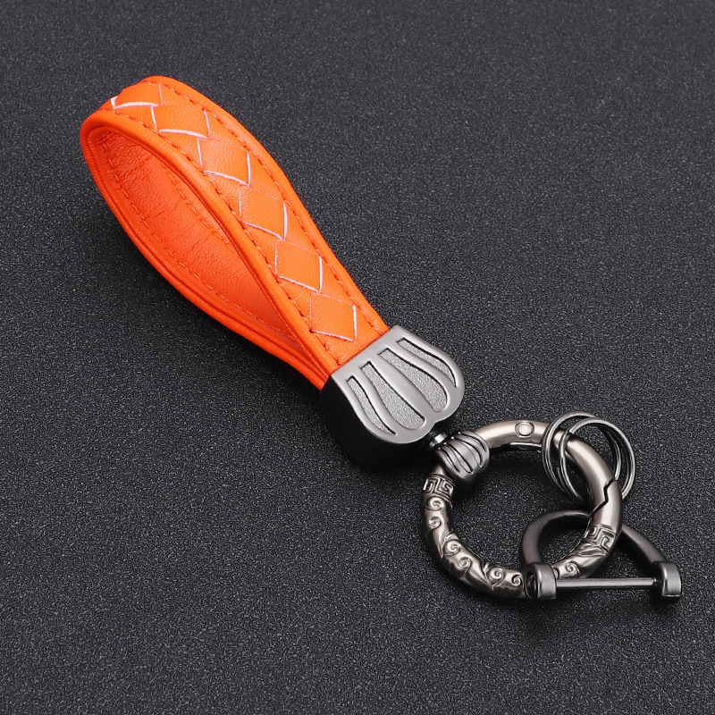 Productos transfronterizos Llavero de coche Corona Llavero de metal Material de aleación de zinc Cuerda de cuero duradera de alta gama Llavero