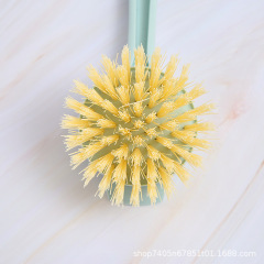 新款長柄鍋刷起泡豐富鍋碟碗清潔刷 廚房用品PET絲植細密軟毛刷子