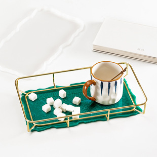 Fruit Plate Mold DIY Glue Mold Coaster Storage Rack Silicone Tray Mold Rectangular Round