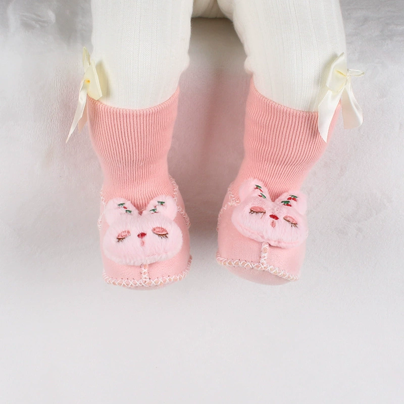 Зимой 0-1 год детская обувь плюс бархат новорожденные утолщены, чтобы согреться