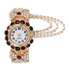 Quartz fashionable watch, metal gold bracelet, Korean style, wholesale