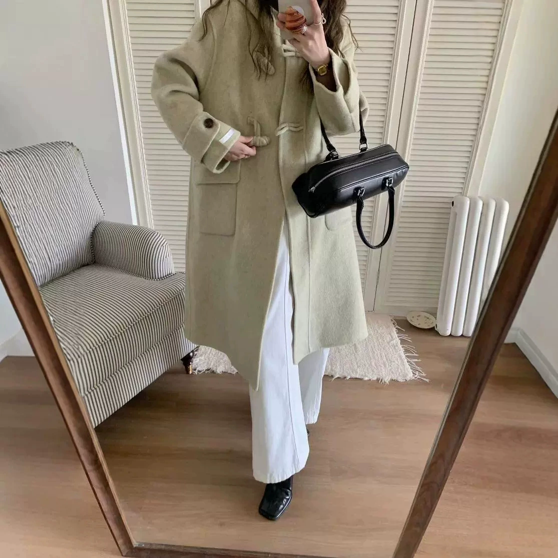 [Золотое пальто] Корейская версия пряжки с капюшоном