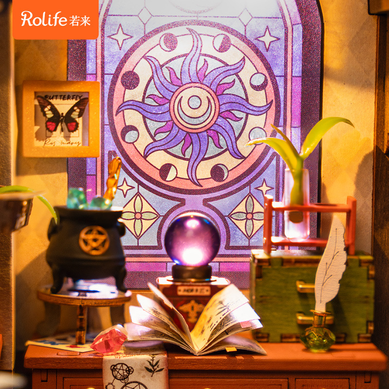 Rollife Ruo Lai Magic Study House, casa pequeña ensamblada a mano, modelo en miniatura, bloques de construcción, juguetes