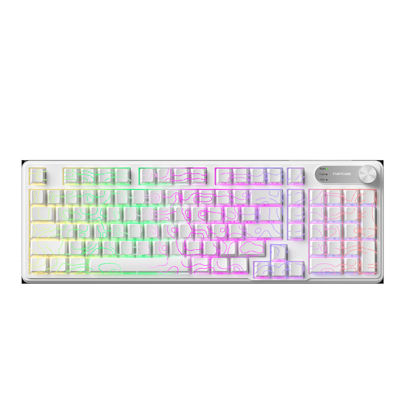 FURYCUBE IP98 3 モードワイヤレスキーボード防水メカニカル感触ミュート女の子の見栄えの良い e スポーツキーボード|undefined